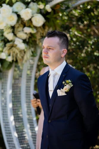  groom cries as he sees bride approaching