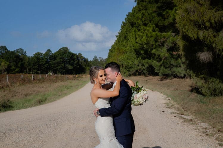 couple on their wedding day on the Tweed Coast