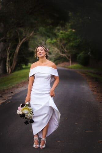 Bride at her wedding at Fig Tree Restaurant
