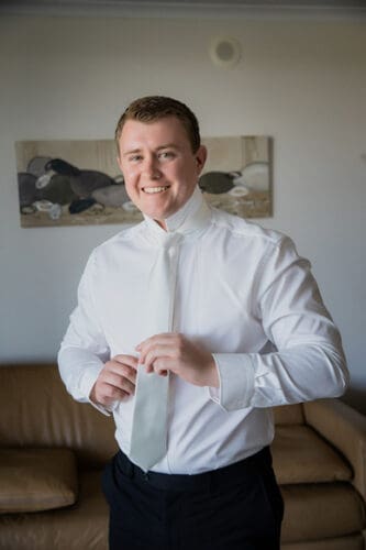 Groom getting ready to be Married at Braeside Estate