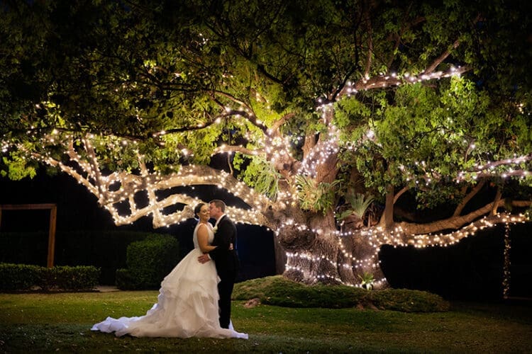 Wedding Photo taken at night time at Braeside