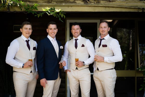 Groom and his groomsman just before his Cedar Creek Lodges Wedding