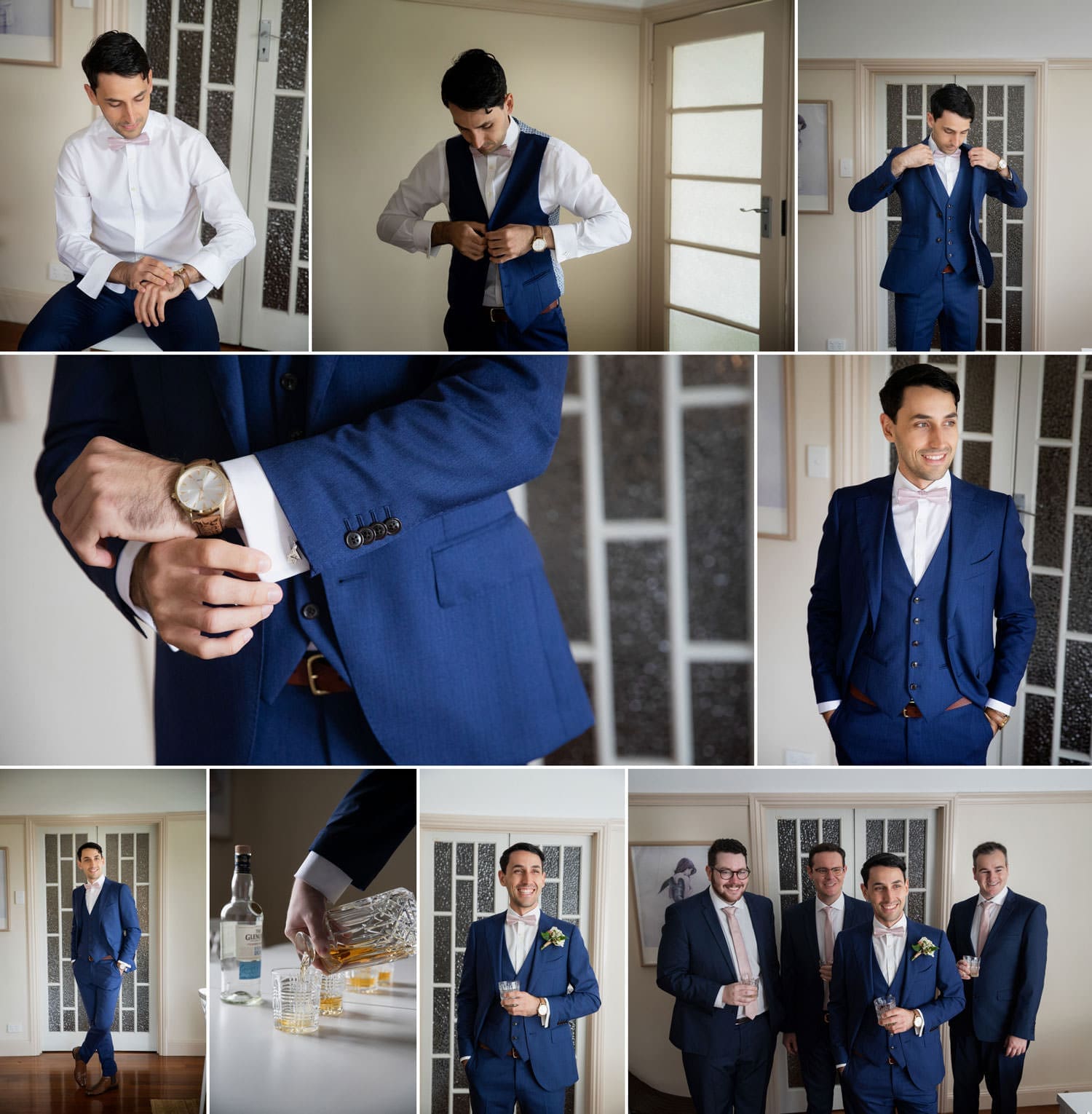 Groom Preparation Photos in Ocean View QLD