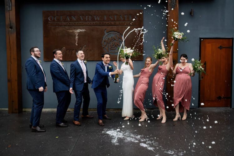 Champagne Shower Wedding Photo taken at Oceanview Estates Queensland
