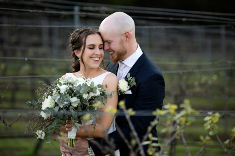 Bride and groom sharing a quiet moment at Ocean View Estates