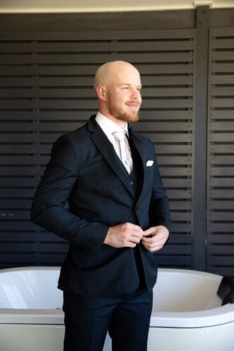 Nick gets ready for his wedding day